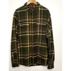 Orvis Big Bear Heavyweight Flannel Shirt Jacket Men’s XL Pine Plaid Hunter Green